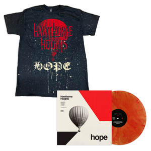 Hawthorne Heights - HOPE Bleached T-Shirt and Signed LP Bundle (SCR 006)