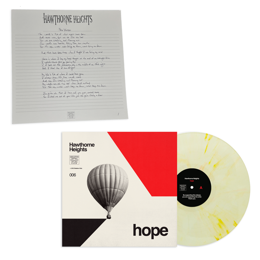 Hawthorne Heights - Handwritten New Winter Lyrics and HOPE Signed LP (SCR 006)