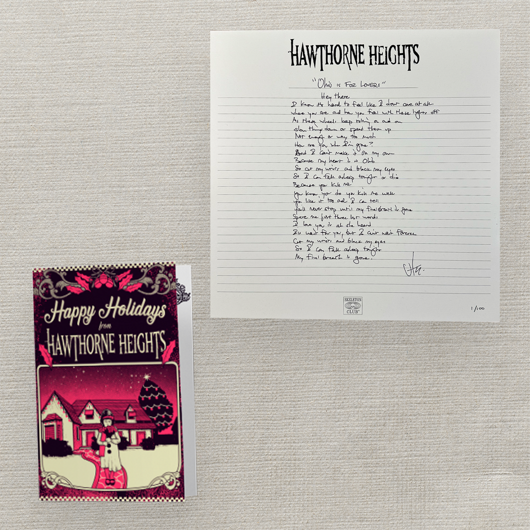 Ohio Is For Lovers Handwritten Lyrics w/ Signed 2024 Holiday Card (LIMITED TO 10)