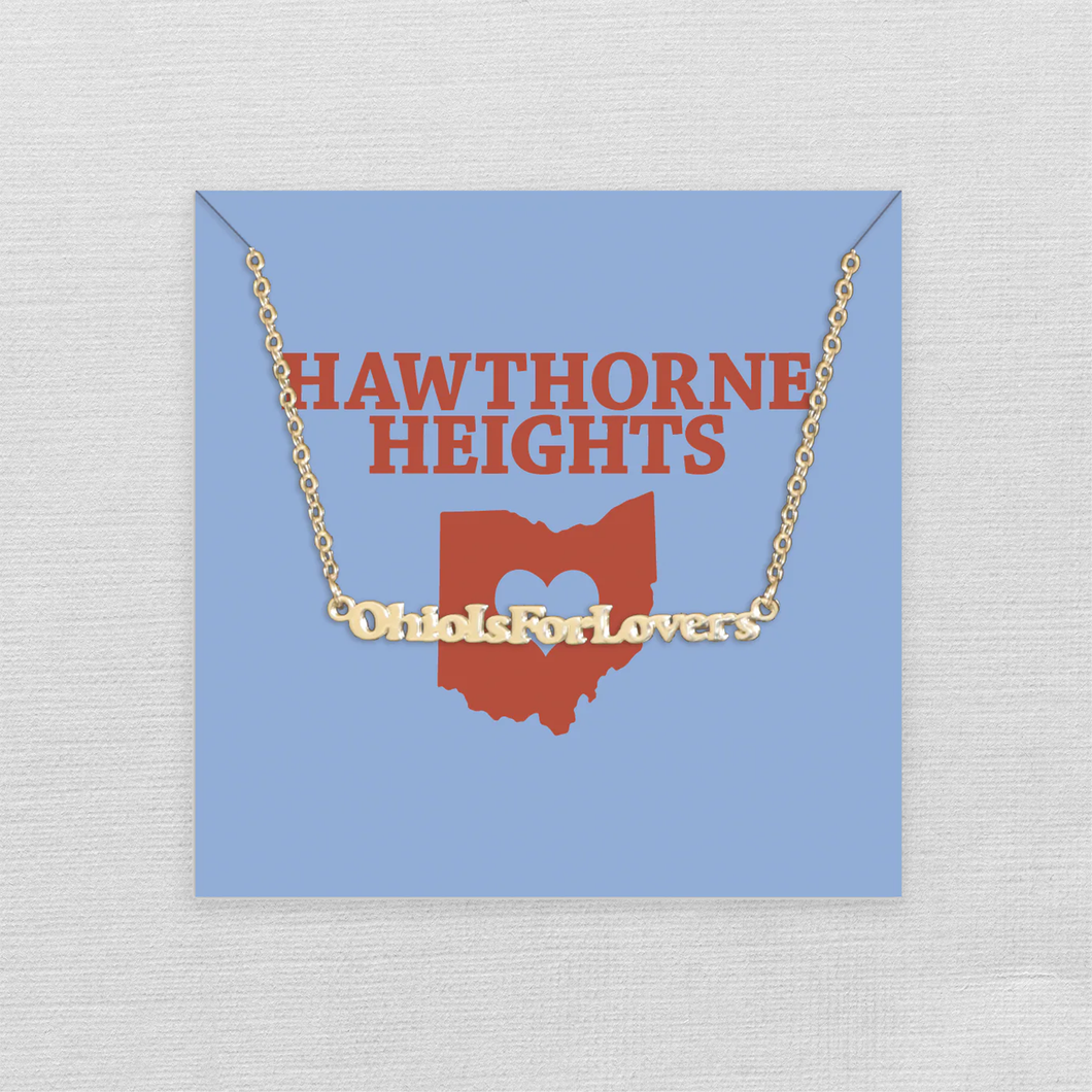 Ohio is for Lovers Necklace - Gold with w/ Signed Holiday Card