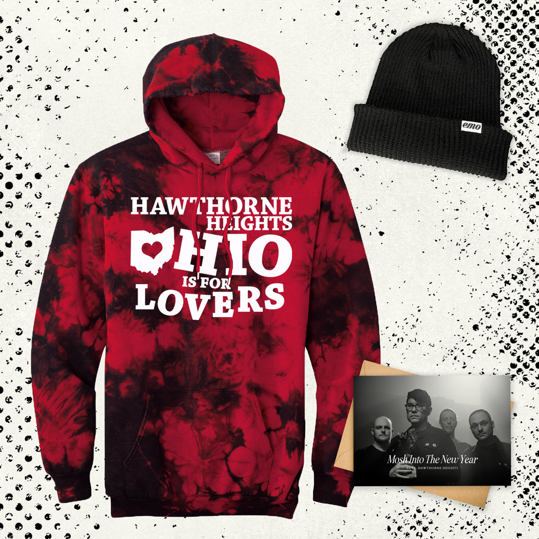 Hawthorne Heights Ohio is For Lovers / Dissolve and Decay Hoodie + Emo Beanie Combo (Includes Holiday Card)